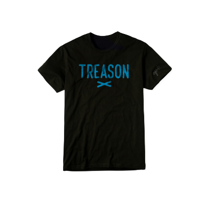 Limited Edition Treason T-Shirt - Black/Aqua Blue
