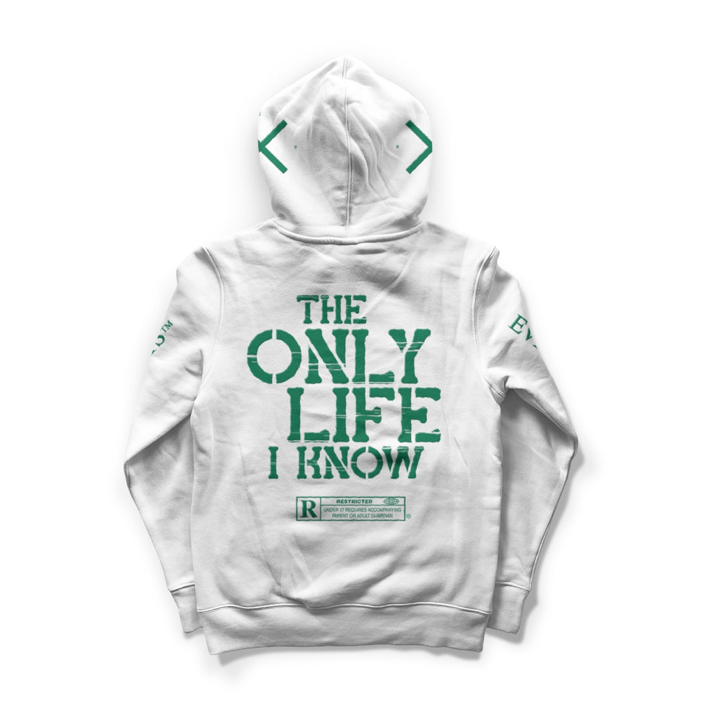 Limited Edition Only Life Hoodie-White/Green