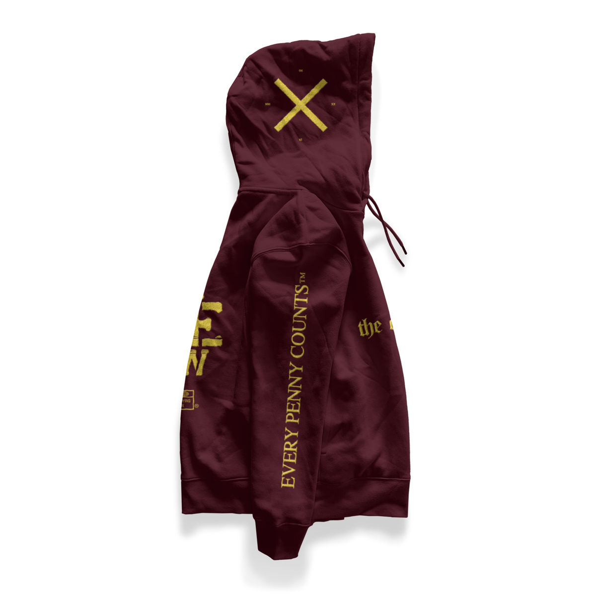 Limited Edition Only Life Hoodie-Burgundy/Yellow